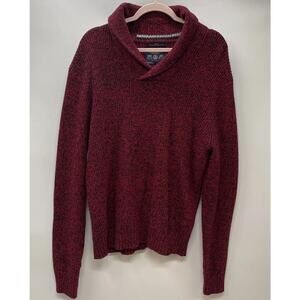 American Eagle Red/Black Athletic Fit Wool Blend Cowl Neck Long Sleeve Sweater M